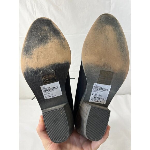 Topshop Able Black Nubuck leather Combat Ankle Boot Size 8.5 Lace Up - Picture 8 of 13